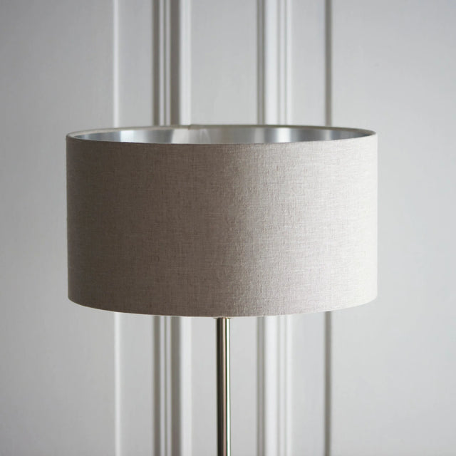 Endon Lighting - 112232 - Endon Lighting 112232 Highclere 1lt Floor Indoor light fitting Brushed chrome plate & natural linen