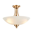 Endon Lighting - 112438 - Endon Lighting 112438 Welles 3lt Flush Indoor light fitting Brushed aged brass plate & white glass