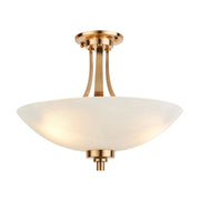 Endon Lighting - 112438 - Endon Lighting 112438 Welles 3lt Flush Indoor light fitting Brushed aged brass plate & white glass