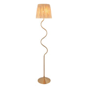 Endon Lighting - 114224 - Endon Lighting 114224 Wriggle 1lt Floor Indoor light fitting Brushed aged brass plate & natural raffia