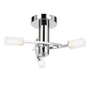 Endon Lighting - 146-3CH - Endon Lighting 146-3CH Havana Indoor Semi flush Light Chrome plate & frosted glass Dimmable