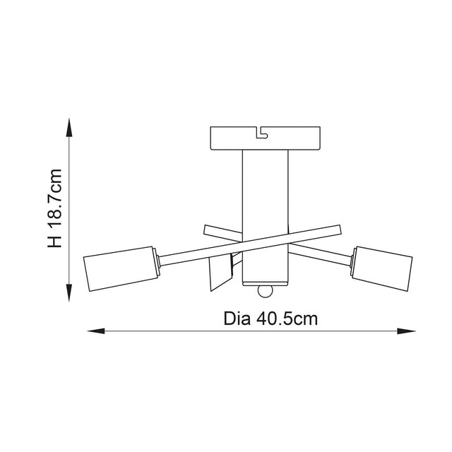 Endon Lighting - 146-3CH - Semi flush Light