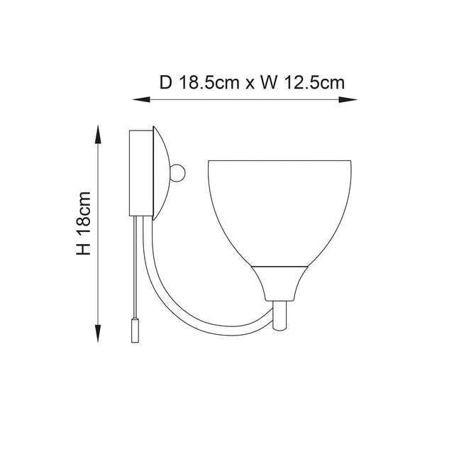 Endon Lighting - 1805-1AN - Endon Lighting 1805-1AN Alton Indoor Wall Light Antique brass plate & opal glass Dimmable