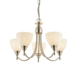 Endon Lighting - 1805-5SC - Endon Lighting 1805-5SC Alton Indoor Pendant Light Satin chrome plate & opal glass Dimmable