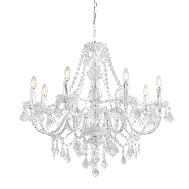 Endon Lighting - 308-8CL - Endon Lighting 308-8CL Clarence Indoor Pendant Light Clear acrylic & chrome plate Dimmable