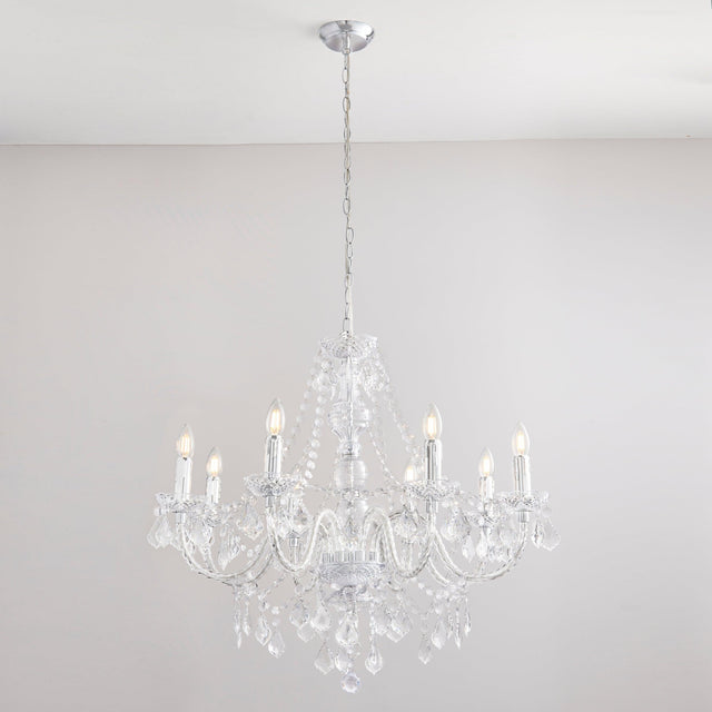 Endon Lighting - 308-8CL - Endon Lighting 308-8CL Clarence Indoor Pendant Light Clear acrylic & chrome plate Dimmable