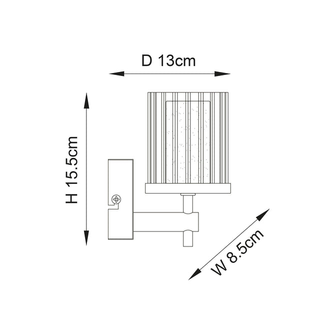 Endon Lighting - 51885 - Endon Lighting 51885 Britton Bathroom Wall Light Chrome plate with clear & frosted glass Dimmable