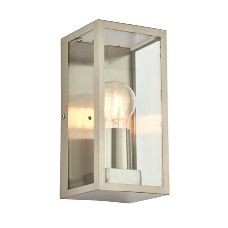 Endon Lighting - 53803 - Endon Lighting 53803 Oxford Outdoor Wall Light Brushed stainless steel & clear glass Dimmable