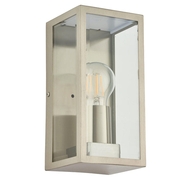 Endon Lighting - 53803 - Endon Lighting 53803 Oxford Outdoor Wall Light Brushed stainless steel & clear glass Dimmable