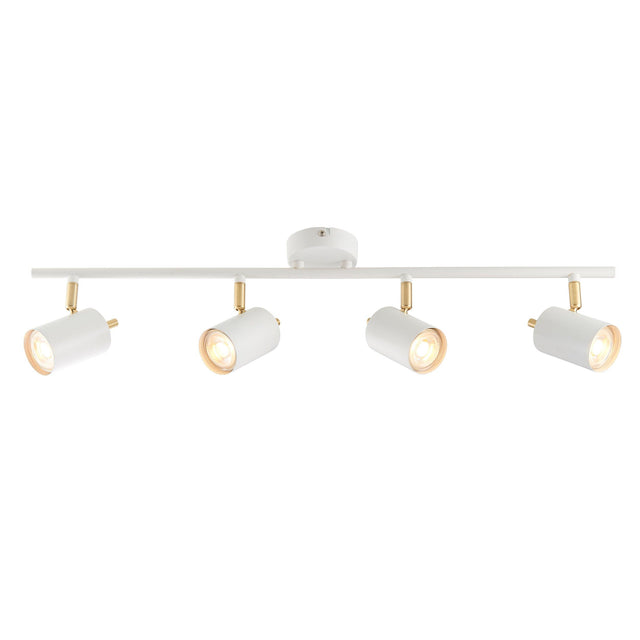 Endon Lighting - 59933 - Endon Lighting 59933 Gull Indoor Spot Light Matt white paint & satin brass plate Non-dimmable