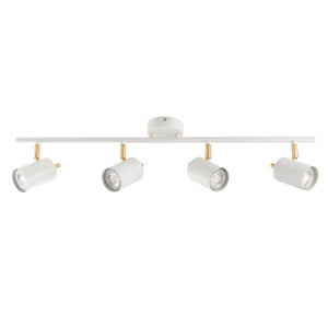 Endon Lighting - 59933 - Endon Lighting 59933 Gull Indoor Spot Light Matt white paint & satin brass plate Non-dimmable