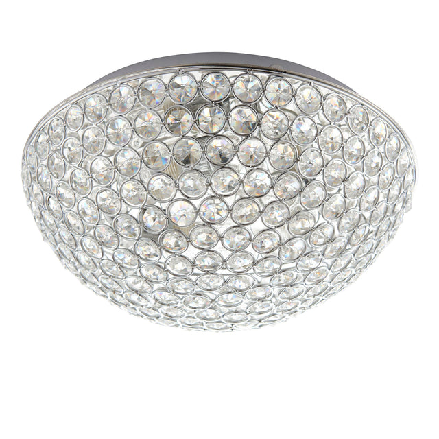 Endon Lighting - 60103 - Endon Lighting 60103 Chryla Bathroom Flush Light Chrome plate & clear crystal Dimmable