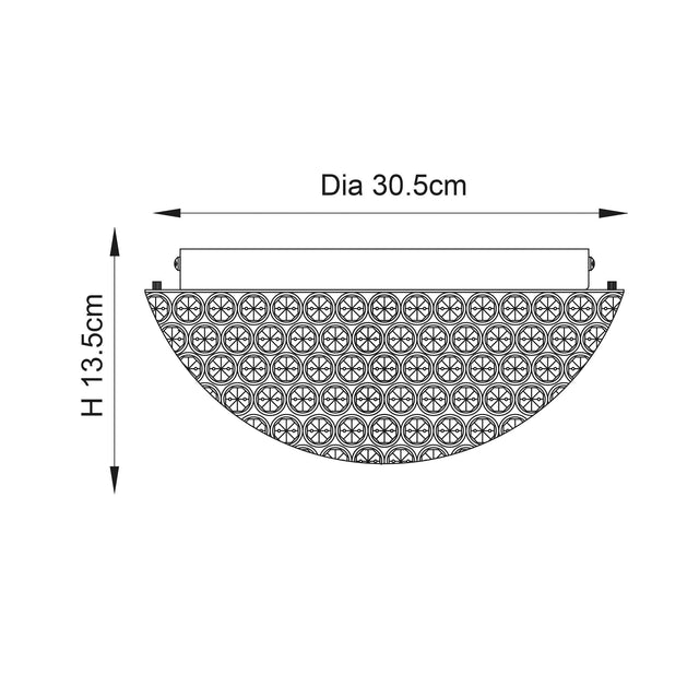 Endon Lighting - 60103 - Endon Lighting 60103 Chryla Bathroom Flush Light Chrome plate & clear crystal Dimmable