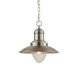 Endon Lighting - 60799 - Endon Lighting 60799 Mendip Indoor Pendant Light Satin nickel plate & clear glass Dimmable