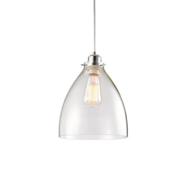 Endon Lighting - 60874 - Endon Lighting 60874 Elstow Indoor Pendant easyfit Light Clear glass & chrome plate Not applicable