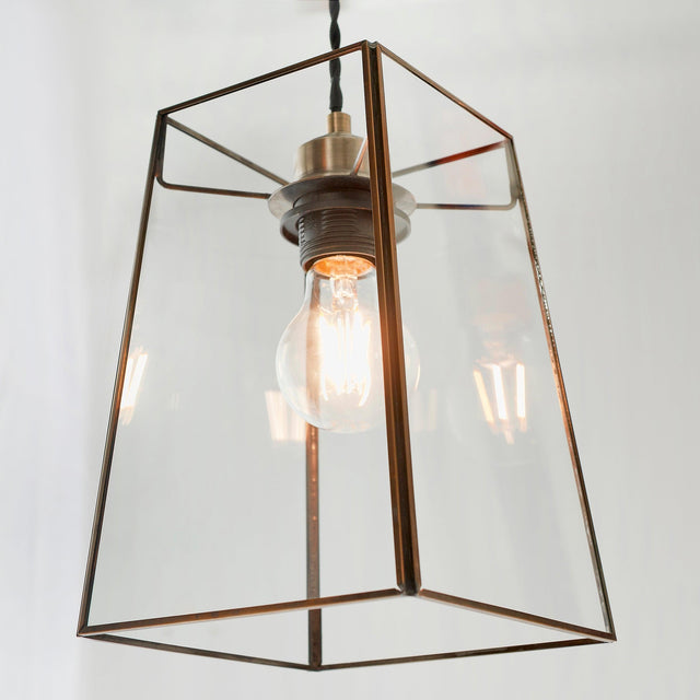 Endon Lighting - 60892 - Endon Lighting 60892 Beaumont Indoor Pendant easyfit Light Clear glass & antique brass plate Not applicable