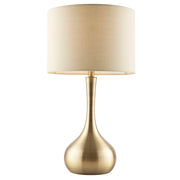 Endon Lighting - 61191 - Endon Lighting 61191 Piccadilly Indoor Table Lamps Soft brass plate & taupe fabric Dimmer included