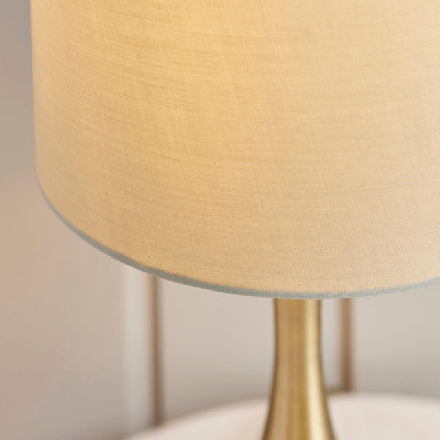 Endon Lighting - 61191 - Endon Lighting 61191 Piccadilly Indoor Table Lamps Soft brass plate & taupe fabric Dimmer included