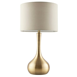 Endon Lighting - 61191 - Endon Lighting 61191 Piccadilly Indoor Table Lamps Soft brass plate & taupe fabric Dimmer included