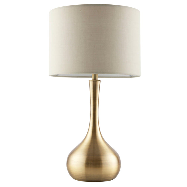 Endon Lighting - 61191 - Endon Lighting 61191 Piccadilly Indoor Table Lamps Soft brass plate & taupe fabric Dimmer included