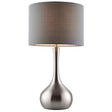 Endon Lighting - 61192 - Endon Lighting 61192 Piccadilly Indoor Table Lamps Satin nickel plate & grey fabric Dimmer included