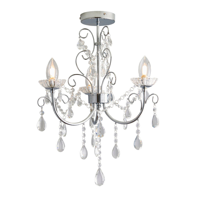 Endon Lighting - 61251 - Endon Lighting 61251 Tabitha Bathroom Semi flush Light Chrome plate & clear crystal Dimmable