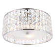 Endon Lighting - 61252 - Endon Lighting 61252 Belfont Bathroom Flush Light Clear crystal, frosted glass & chrome plate Dimmable