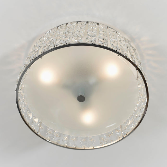 Endon Lighting - 61252 - Endon Lighting 61252 Belfont Bathroom Flush Light Clear crystal, frosted glass & chrome plate Dimmable