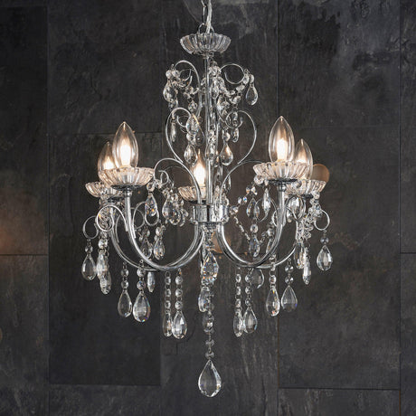 Endon Lighting - 61384 - Endon Lighting 61384 Tabitha Bathroom Pendant Light Chrome plate & clear crystal Dimmable