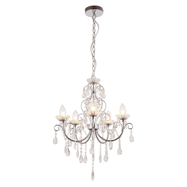 Endon Lighting - 61384 - Endon Lighting 61384 Tabitha Bathroom Pendant Light Chrome plate & clear crystal Dimmable