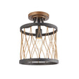 Endon Lighting - 61497 - Endon Lighting 61497 Heston Indoor Flush Light Matt black & rustic bronze paint Dimmable