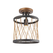 Endon Lighting - 61497 - Endon Lighting 61497 Heston Indoor Flush Light Matt black & rustic bronze paint Dimmable