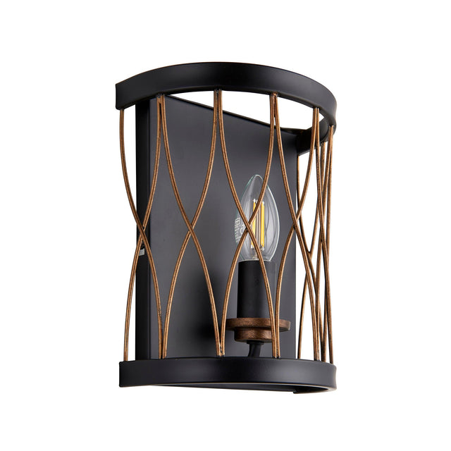 Endon Lighting - 61499 - Endon Lighting 61499 Heston Indoor Wall Light Matt black & rustic bronze paint Dimmable