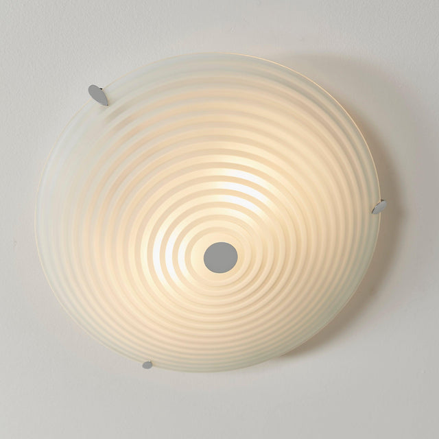 Endon Lighting - 633-32 - Endon Lighting 633-32 Roundel Indoor Flush Light Frosted/clear glass & chrome plate Dimmable