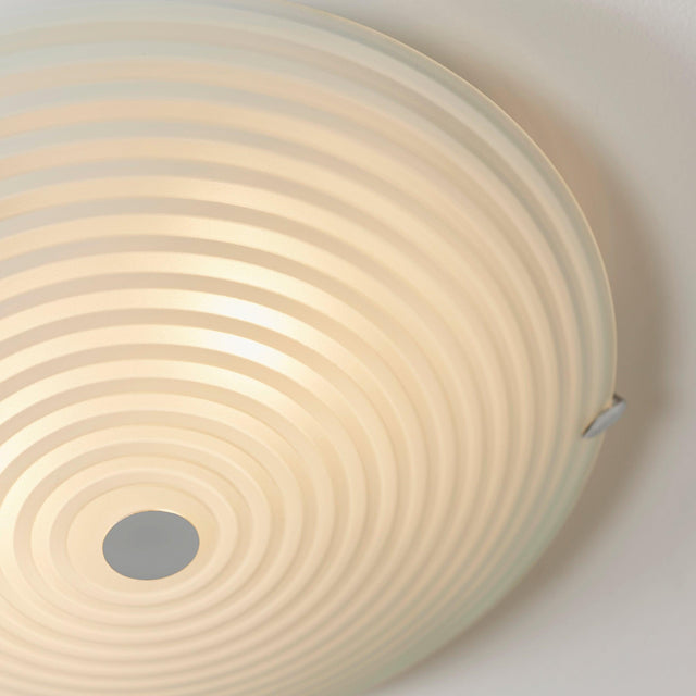 Endon Lighting - 633-32 - Endon Lighting 633-32 Roundel Indoor Flush Light Frosted/clear glass & chrome plate Dimmable