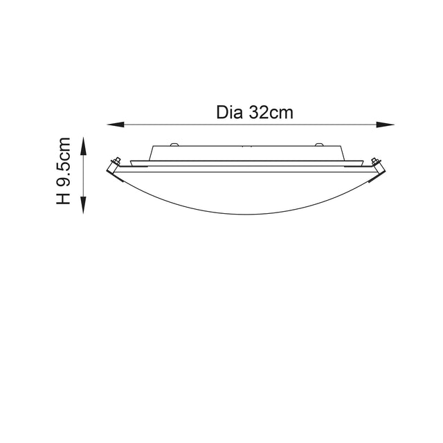 Endon Lighting - 633-32 - Endon Lighting 633-32 Roundel Indoor Flush Light Frosted/clear glass & chrome plate Dimmable