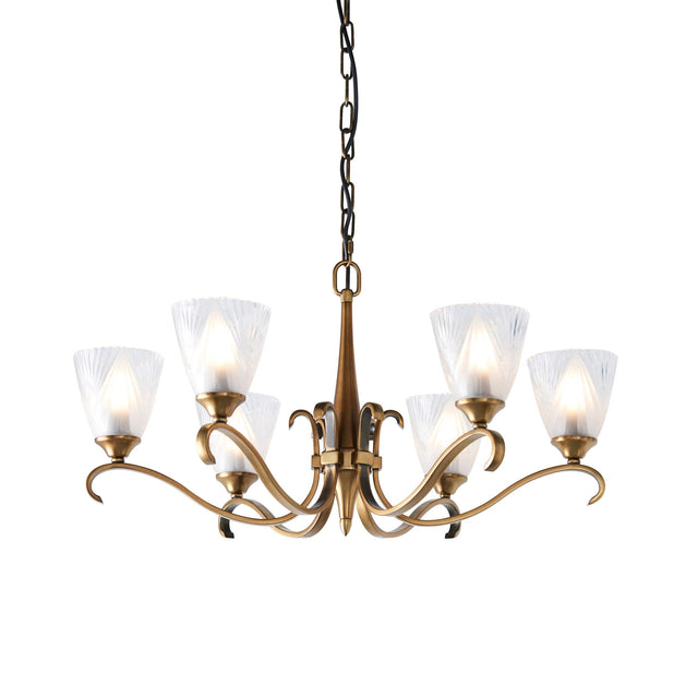 Endon Lighting - 63437 - Endon Interiors 1900 Range 63437 Indoor Pendant Light 6 x 40W E14 candle Dimmable