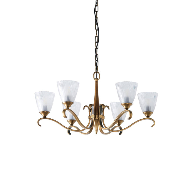 Endon Lighting - 63437 - Endon Interiors 1900 Range 63437 Indoor Pendant Light 6 x 40W E14 candle Dimmable