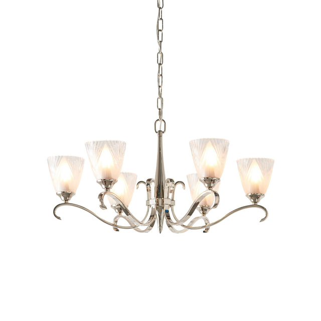 Endon Lighting - 63442 - Endon Interiors 1900 Range 63442 Indoor Pendant Light 6 x 40W E14 candle Dimmable