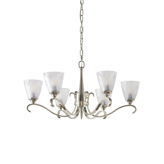 Endon Lighting - 63442 - Endon Interiors 1900 Range 63442 Indoor Pendant Light 6 x 40W E14 candle Dimmable