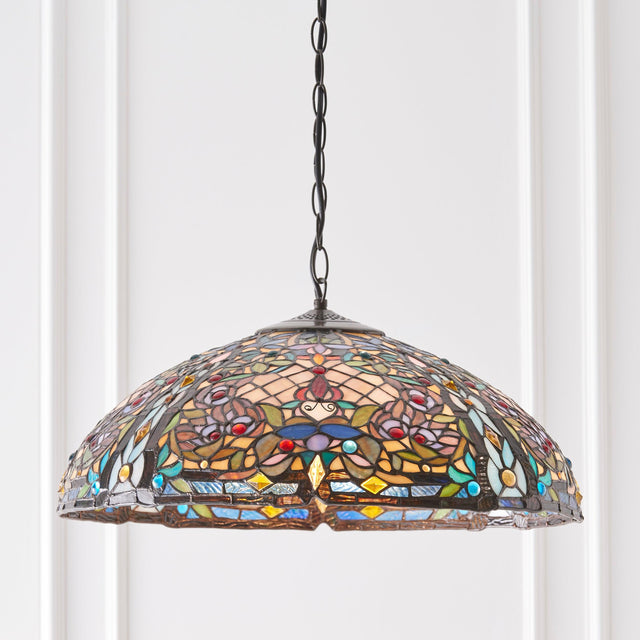 Endon Lighting - 63902 - Endon Tiffany Lighting 63902 Indoor Pendant Light Anderson Range 3 x 60W E27 GLS Dimmable