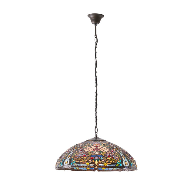 Endon Lighting - 63902 - Endon Tiffany Lighting 63902 Indoor Pendant Light Anderson Range 3 x 60W E27 GLS Dimmable