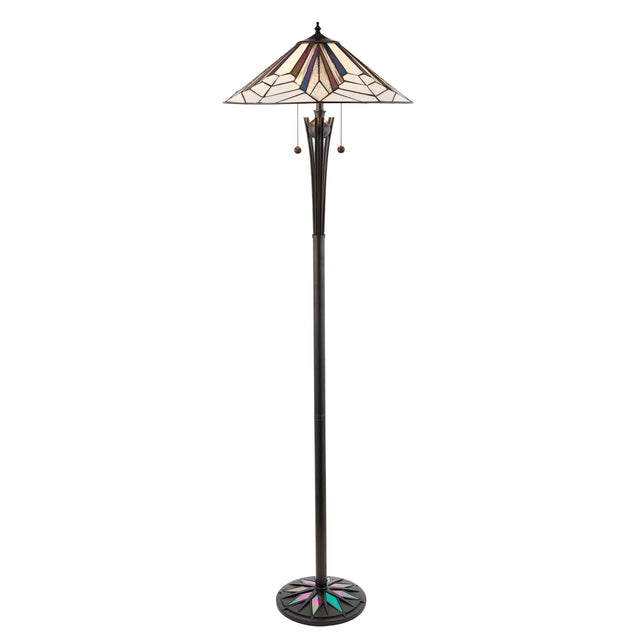 Endon Lighting - 63934 - Endon Tiffany Lighting 63934 Indoor Floor Light Astoria Range 2 x 60W E27 GLS Non-dimmable