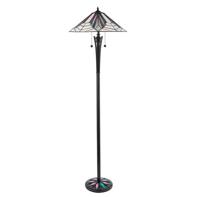 Endon Lighting - 63934 - Endon Tiffany Lighting 63934 Indoor Floor Light Astoria Range 2 x 60W E27 GLS Non-dimmable