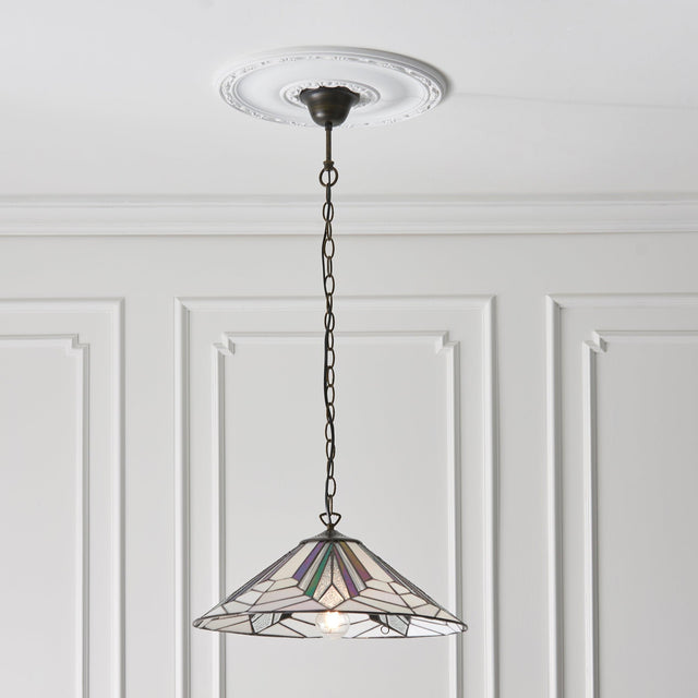 Endon Lighting - 63938 - Endon Tiffany Lighting 63938 Indoor Pendant Light Astoria Range 60W E27 GLS Dimmable