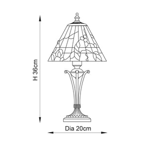 Endon Lighting - 63950 - Endon Tiffany Lighting 63950 Indoor Table Light Bernwood Range 40W E14 golf Non-dimmable