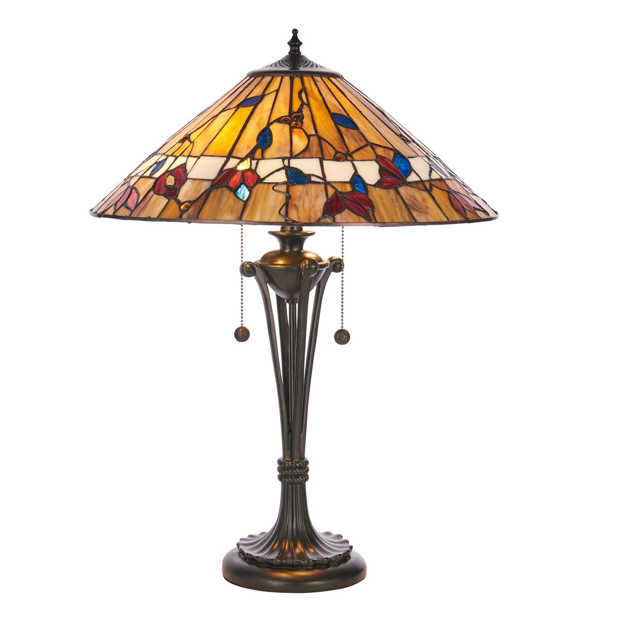 Endon Lighting - 63951 - Endon Tiffany Lighting 63951 Indoor Table Light Bernwood Range 2 x 60W E27 GLS Non-dimmable