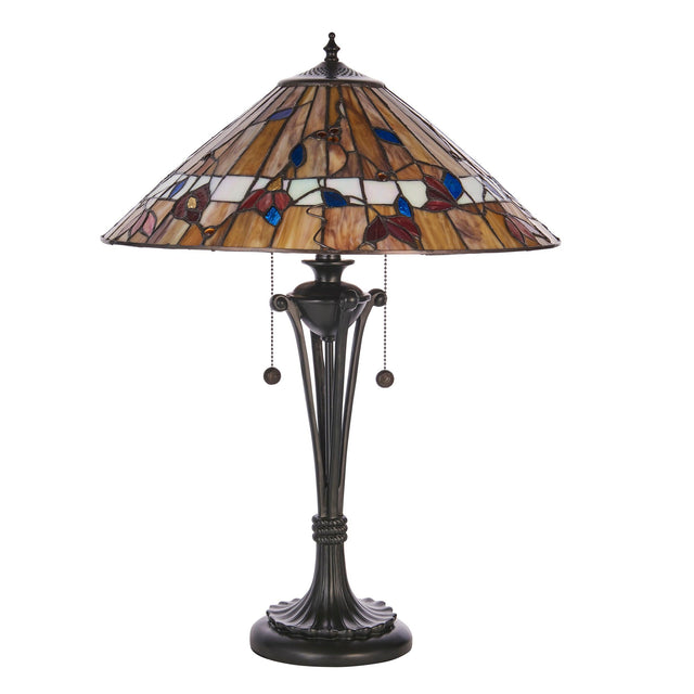 Endon Lighting - 63951 - Endon Tiffany Lighting 63951 Indoor Table Light Bernwood Range 2 x 60W E27 GLS Non-dimmable