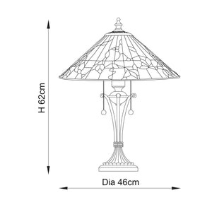 Endon Lighting - 63951 - Endon Tiffany Lighting 63951 Indoor Table Light Bernwood Range 2 x 60W E27 GLS Non-dimmable