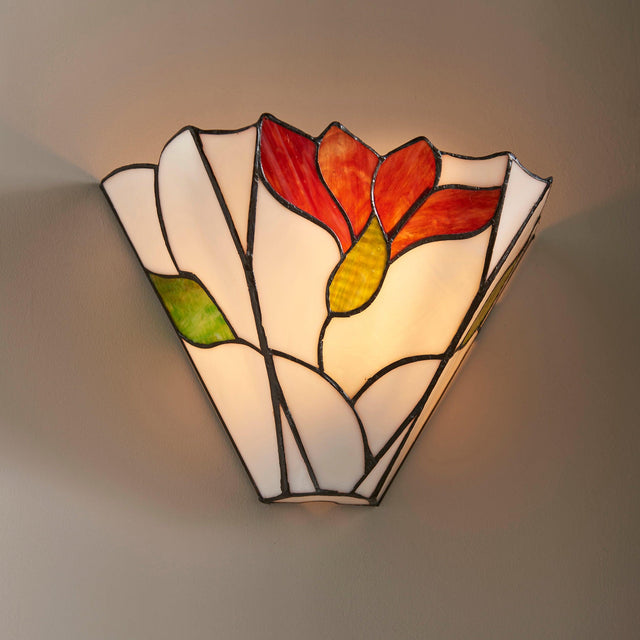 Endon Lighting - 63964 - Endon Tiffany Lighting 63964 Indoor Wall Light Botanica Range 40W E14 golf Dimmable